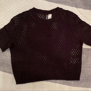 Divided Black Open-Knit Sweater
